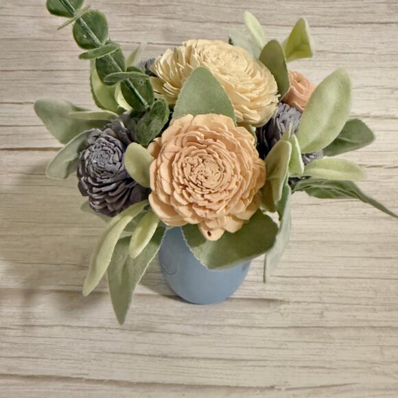 Sola Wood Floral Arrangement in Hand-Painted Personalized Mason Jar - Picture 5 of 8